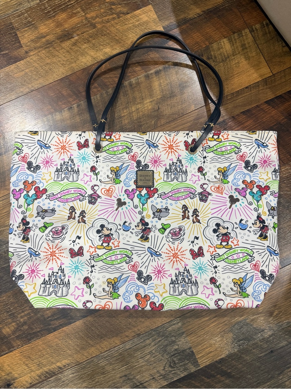 Dooney & Bourke White Multicolor Disney Print Tote